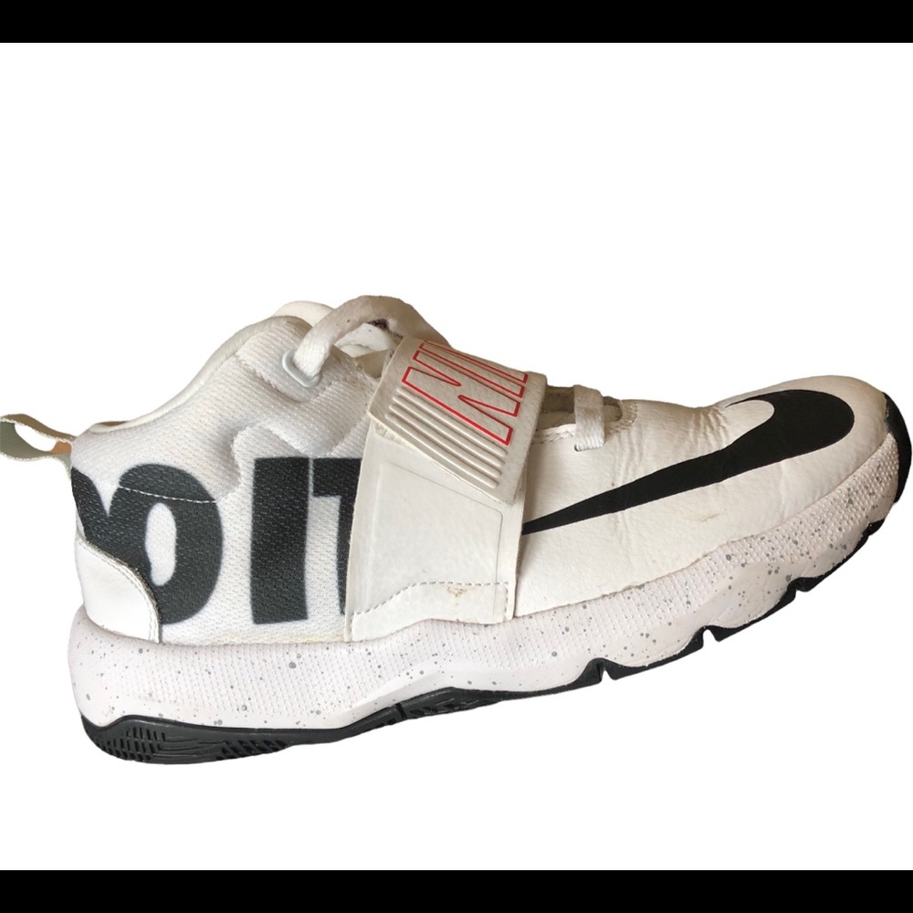 NIKE JUST DOIT White/Black/Red Kids Shoes Sz 5Y